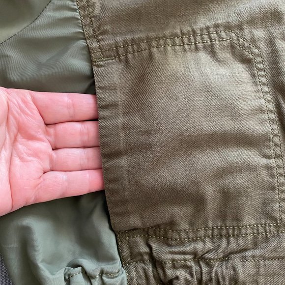 Lucky Brand Zip-up Utility Military Bomber Jacket Two Tone Army Green Sz Large - Picture 7 of 11